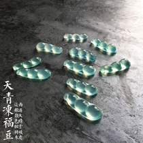 Sky blue frozen sunny sweet blue water ice seed Jade four seasons Fudou Jade like high ice up fluorescent necklace hanging pendant