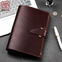 Ink Travel Handbook sheet notebook top layer cowhide diary A5 hand book leather noodle notepad A6 enterprise custom gift packaging holiday gift gift gift Handbook small notes