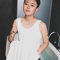  Mr Han les tt chest long section bandage-free cotton reinforced outer wear pullover handsome t cos plastic chest vest underwear