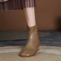 Martin boots womens short boots 2021 autumn and winter Joker slim shoes Korean version of round head short tube boots women