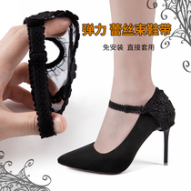 High heels shoes to prevent the heel from falling heels and heels fixed shoes do not fall heels and tie tape tied to the heels