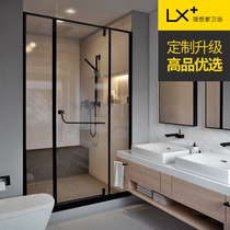 Net red shower room A shape shower room stainless steel bathroom Sliding door Wet and dry separation bathroom glass partition