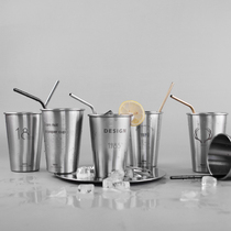 Original stainless steel hand Cup Big Beer Cup home personality children anti-drop cold drink juice cup Milk Cup