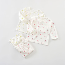 Beiyiner bamboo pulp fiber baby clothes for boys and girls air-conditioning clothing thin summer long sleeve pullover underwear set