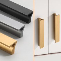 American cabinet door handle modern minimalist ancient bronze gold 7-word cupboard subdrawer lengthened wardrobe handle aluminum alloy