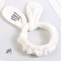 Korean version of the hair band sweet face bouquet white fluffy cute rabbit ears bow headdress hair band students