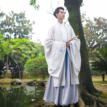 mens large sleeve shirt collar hanwu menswear new summer students affordable full set