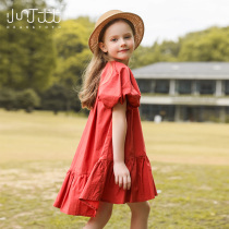 Girls bubble sleevy sleeves dress in European and American summer clothing 2022 new CUHK Fish Tail Skirt Children Sweet Princess Dresses