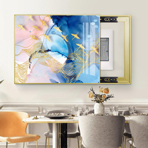 Modern simple crystal porcelain painting meter box decorative painting Free hole occlusion switch Air main switch box can be pushed and pulled