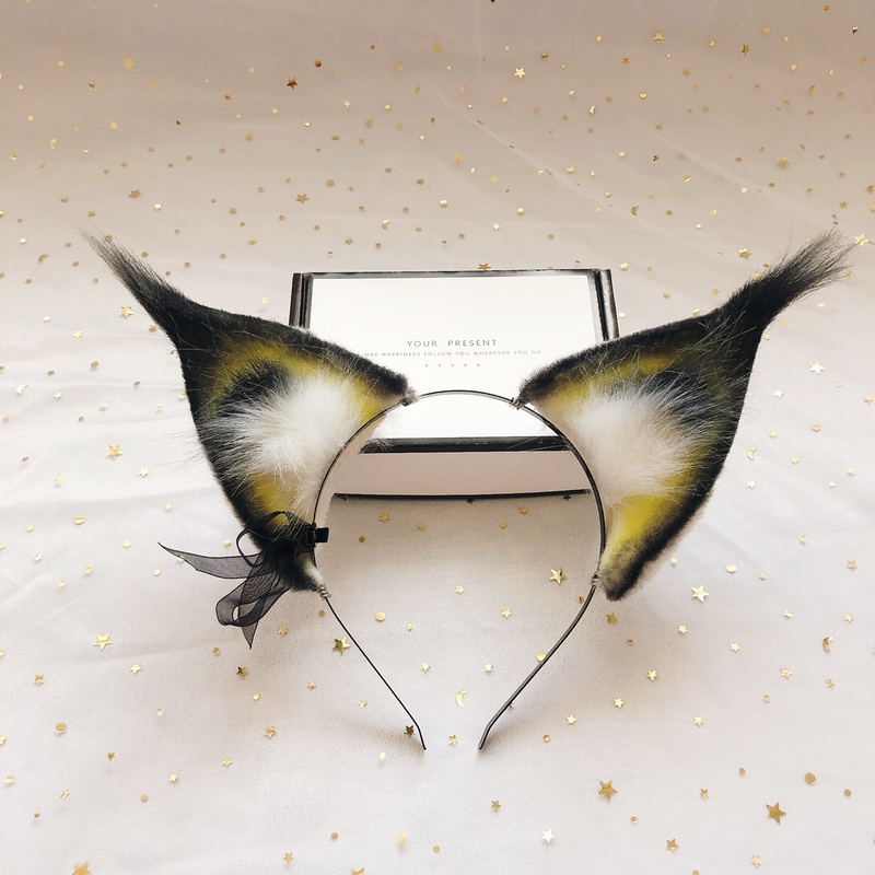 Yaxuan Handmade Arknights Kelsey Cosplay Ears, Animal Ear Headwear Kc, Realistic Animal Ears Lynx Ear Headband