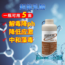 Super-energy lactic acid detoxification water transfer to reduce the pH value of algae toxin aquaculture foam viscous odor oil film to relieve stress