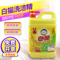 White Cat lemon black tea detergent Kitchen household bucket dishwashing liquid 2kg lemon flavor efficient cleaning and decontamination