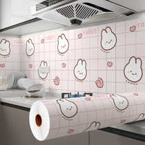 Kitchen anti-oil sticker waterproof self-adhesive wall paper thickened wall hearth high temperature resistant cartoon wall sticker home tile sticker