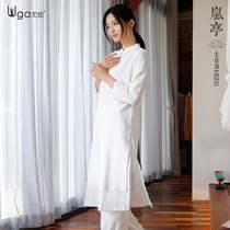 New Youjia yoga suit suit female spring and summer loose white yoga suit tai chi suit meditation suit bigu layman suit female