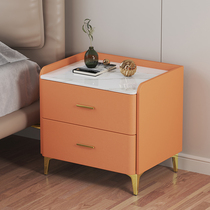 Nordic Solid Wood Light Lavish Rockboard Bed Head Cabinet Locker upscale Home Bedroom Leather Soft Bag Bedside Cupboard