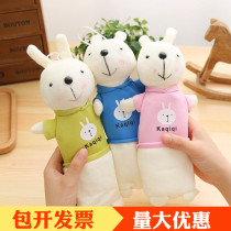 Cartoon canvas rabbit pen bag plush childrens pencil stationery box kindergarten opening gift primary school prizes