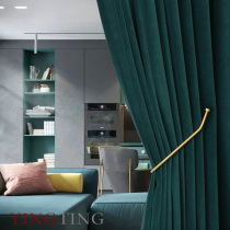 Essen Essendai Green Nordic Velvet German lint thickened blackout curtains Custom living room fitting room