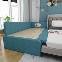 Solid Wood Wide childrens bed with guardrail boys and girls baby joint bed bed extra bed side bed soft bag