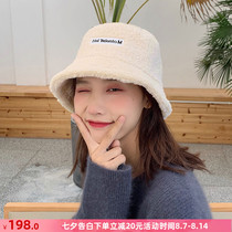 Autumn and winter lamb hair fisherman hat female autumn and Korean version of the tide brand wild face small thick fashion winter warm hat female