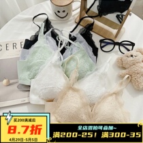 (small breasts are OK) Free breathing pure desire lace bra No steel ring Sexy thin triangular cup