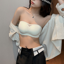 Waist underwear without shoulder strip without steel rings Summer thin breasts gather with braces to prevent beautiful backless chest