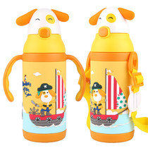 Small bikha children thermos cup silicone cup body 304 stainless steel drinking cup dual-purpose sippy cup anti-spray rabbit