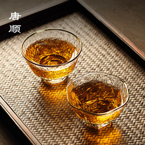 Tang Shun Hammer-resistant glass Tea cup Master Cup Household Japanese style gold transparent single cup tea set