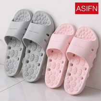Couple Bathroom Slippers Non-slip Bath Water Leak Quick Dry Summer Home Brief DAILY PURE COLOR MASSAGE SLIPPERS MALE AND FEMALE