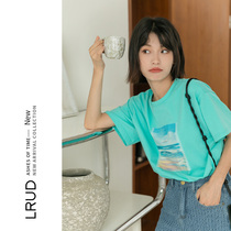 LRUD cotton short sleeve t-shirt women Summer thin 2021 New Korean chic half sleeve top tide loose body shirt