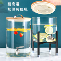 Heat-resistant glass cooler with faucet juice tank Coke bucket large capacity beverage bucket commercial juice bucket high temperature resistance