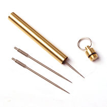 Metal toothpick titanium alloy ultra-fine tip picking needle copper brass toothpick barrel portable portable waterproof toothpick box