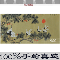 National Painting Flower Bird Painting Pure Hand Painted Real Miracles Pine Crane Longan year picture hanging painting modern living room decoration painting in calligraphy and painting custom