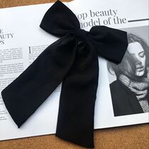 Large black exaggerated bow knot chiffon lace bow tie women dress shirt decorative accessories collar pin