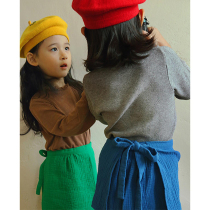 Now Jin Xiaohe and amber Korean childrens clothing Girls base shirt Long sleeve inner cotton 2020 autumn foreign style t-shirt
