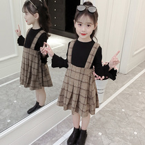 Girls  autumn suit skirt Baby strap skirt Three four five Six seven eighty little girl clothes fashionable