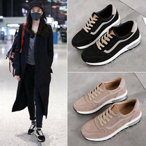 Star with the same sneaker womens 2019 new ins wild black warm thickened cotton winter casual cotton shoes