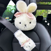  Car headrest neck pillow cartoon cute car waist cushion creative seat belt shoulder guard a pair of car supplies