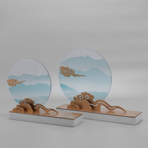 Soft Mount Modern New Chinese Style Home Art Living Room Boilerplate Room Adornment Creative Minimalist Wine Cabinet Metal Pendulum