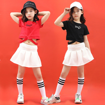 Korean girl suit fried street childrens dress girl summer hip hop hip-hop skirt girl foreign fashion performance costume trend