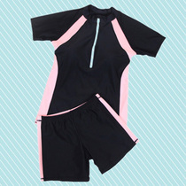 Korean version of the female big boy swimsuit zhong da tong 12-15-year-old student girls motion boxer split boxer fang sai swimsuit