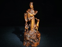 Boutique yellow Yang wood Finely Carved Hemp to lay a solid wood engraving handlebar piece Living room Decorative Arts collection