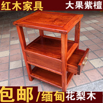 特价红木家具缅甸花梨木茶水架茶几大果紫檀小方桌盆栽花架鱼缸架