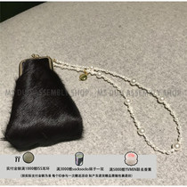 Moss New HANYING 21 Spring Summer Black Mahair Crystal Chain Mini Skew Satchel Handbag Banquet Bag