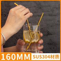 304 Stainless Steel Short Straw Household Children Curved Drinking Tube Recycling Yogurt Mug Short Small Straw