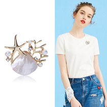 Silver Qianfang Idea new Seiko Bao fish seashells scallop starchest needle upscale temperament male and female Dont brooch chest flowers