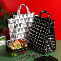 Lunch box bag Lunch box insulation rice bag female handbag Large size lunch office worker pack large capacity with handbag