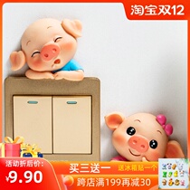 Switch stickers Cartoon creative border mask ugly 3d three-dimensional wall stickers resin socket cover protective cover children decorative stickers
