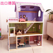 Export Germany Pink princess doll house Villa Wooden house Cottage Childrens house puzzle wooden toys