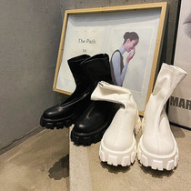 Lagirl Korea 20 early autumn new fashion simple Korean version of the flat high boots