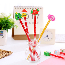 Christmas Erasers Pencil pen Pen Cartoon Creative Stationery Children Study Supplies Wholesale Children Gift Prizes Gift Cute Stationery Soft Pottery Pens